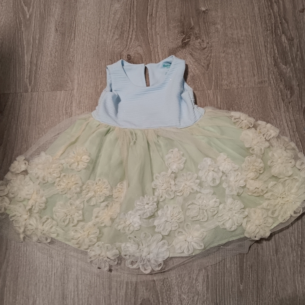 Nanette baby tulle flower dress. Lined.  Sleeveless dress size 12 months